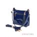 Купить маленькую женскую сумочку хобо из синего лака - арт.62192_3